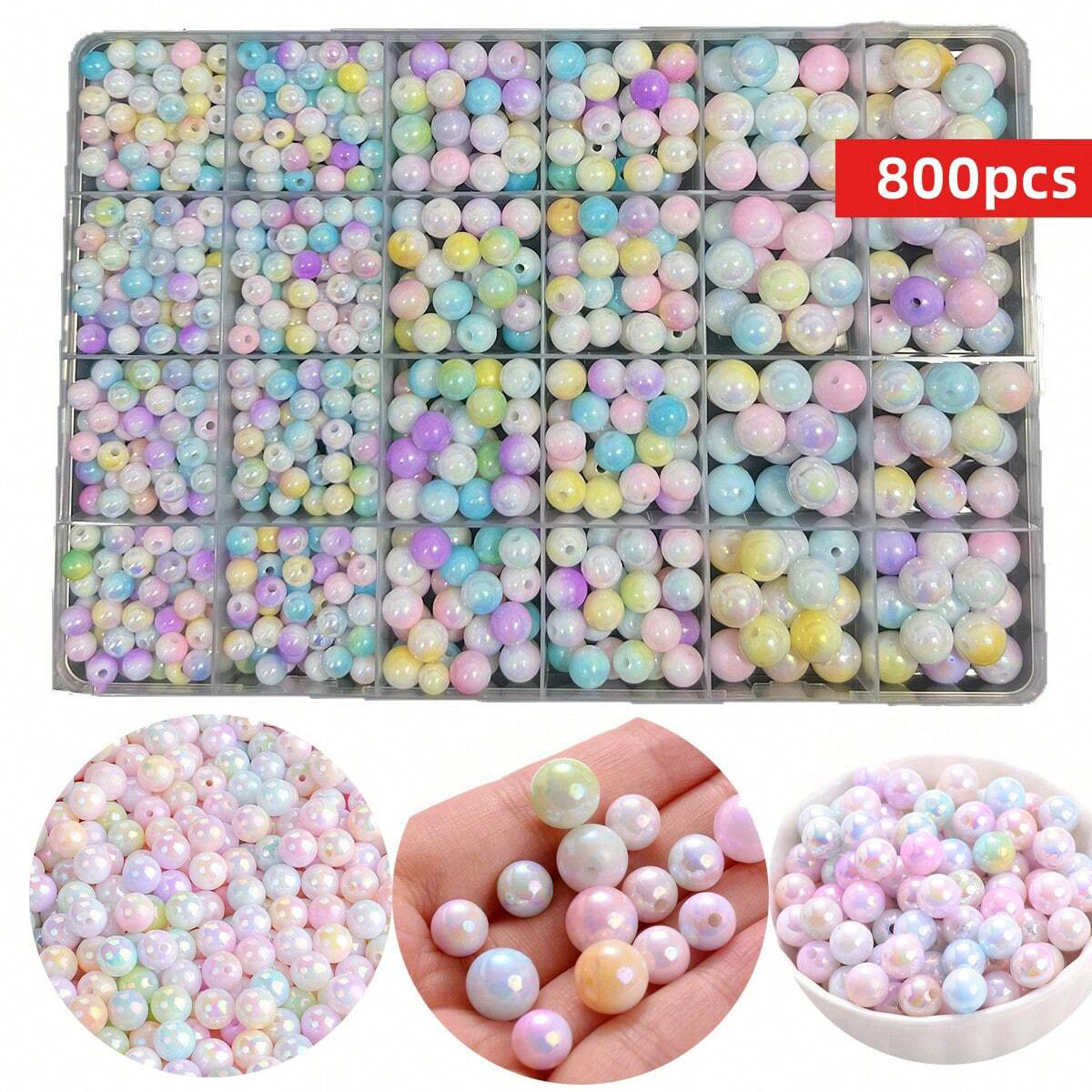 Men Accessories Earrings - 800pcs/24 grid set box 6mm/8mm/10mm cute
