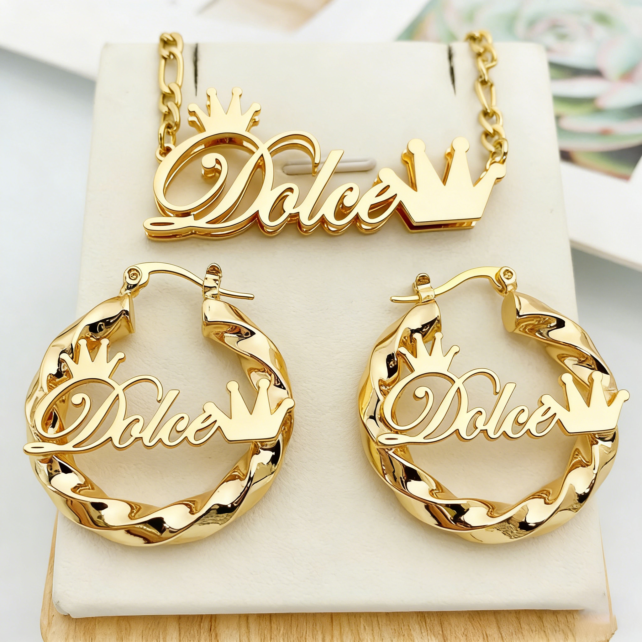 Men Accessories Earrings - DUOYING Custom Name Jewelry Set Cuba