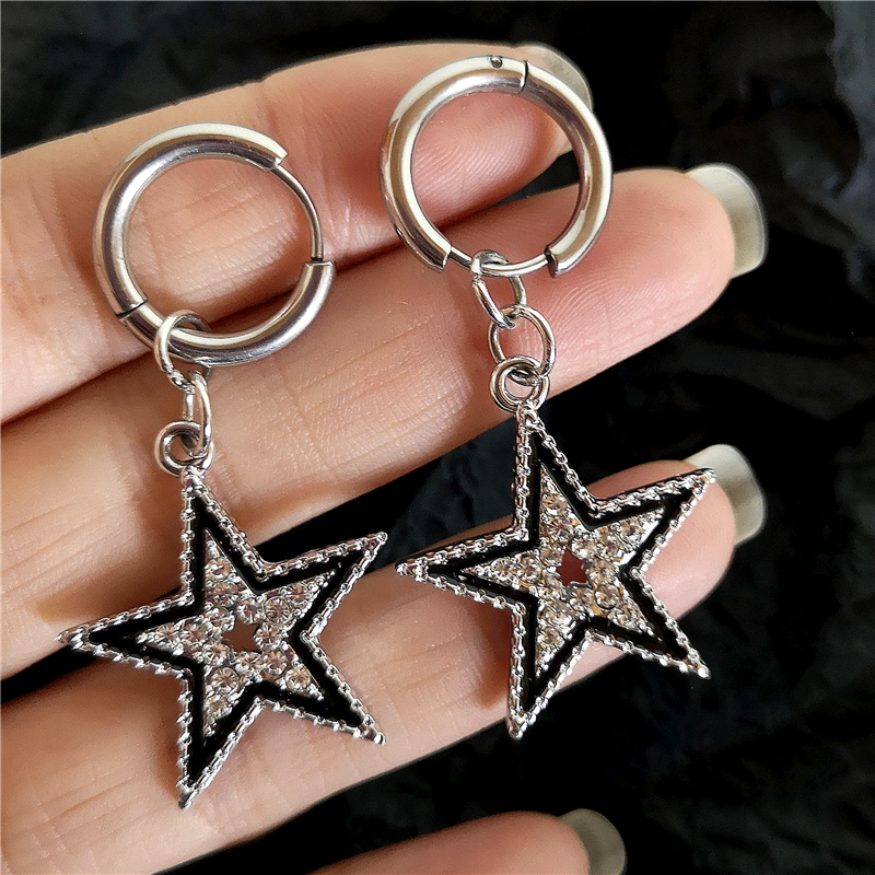 Shiny Zircon Star Pentagram Pe - Men Accessories Aesthetic recension och pris