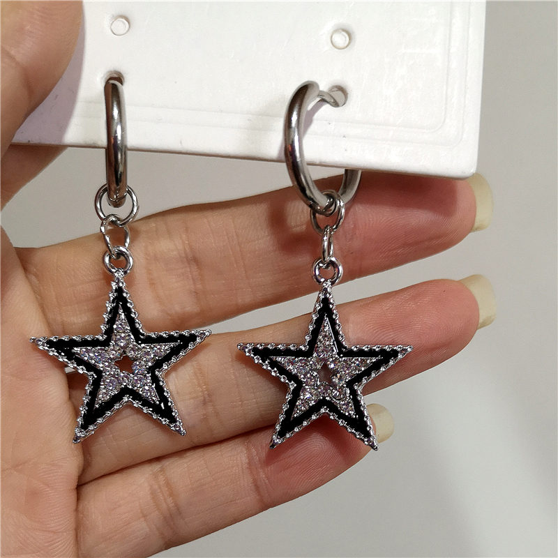 Shiny Zircon Star Pentagram Pe - Men Accessories Aesthetic recension och pris
