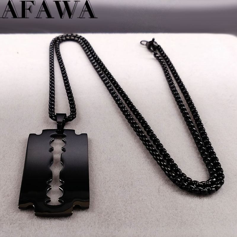 Gothic Blade Razor Pendant Nec - Men Accessories Aesthetic recension och pris