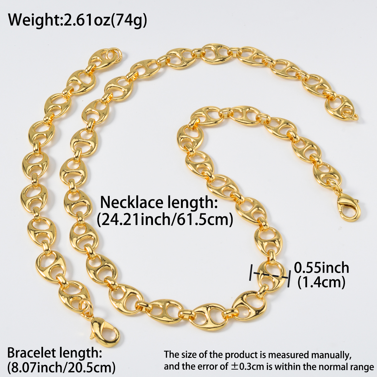 Pig Nose 18k Gold Plated Neckl - Men'S Accessories Dubai recension och pris