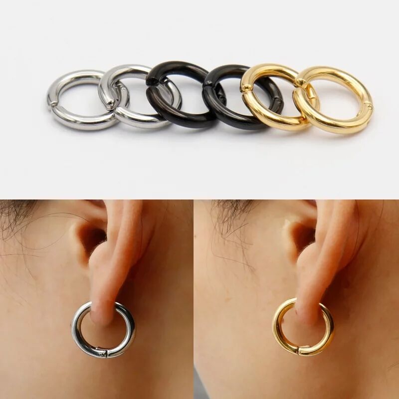 2/6Pcs Fake Huggie Hoop Earrin - Men Accessories Earrings recension och pris