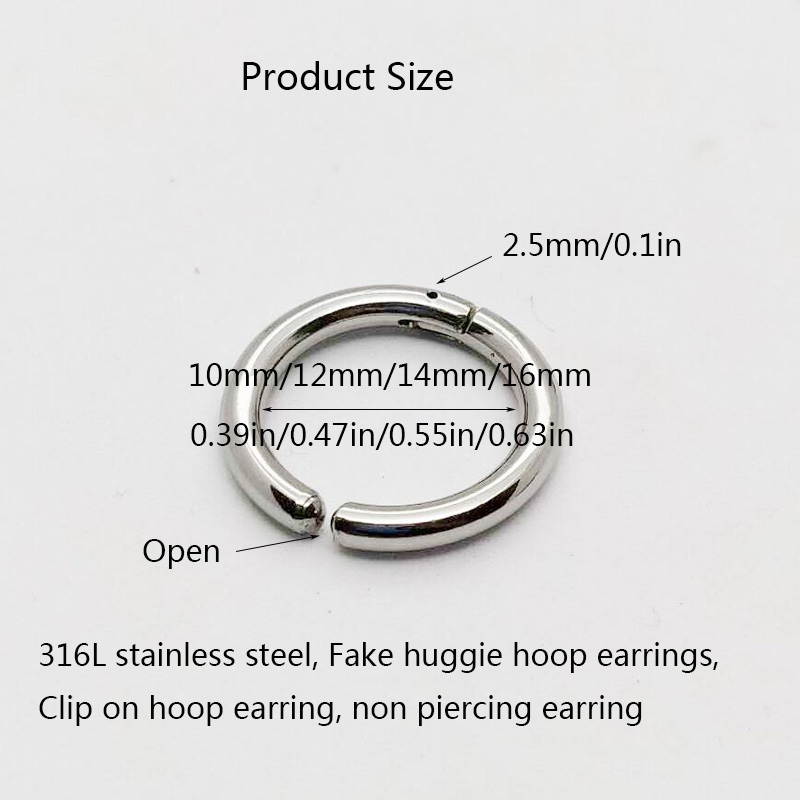 2/6Pcs Fake Huggie Hoop Earrin - Men Accessories Earrings recension och pris