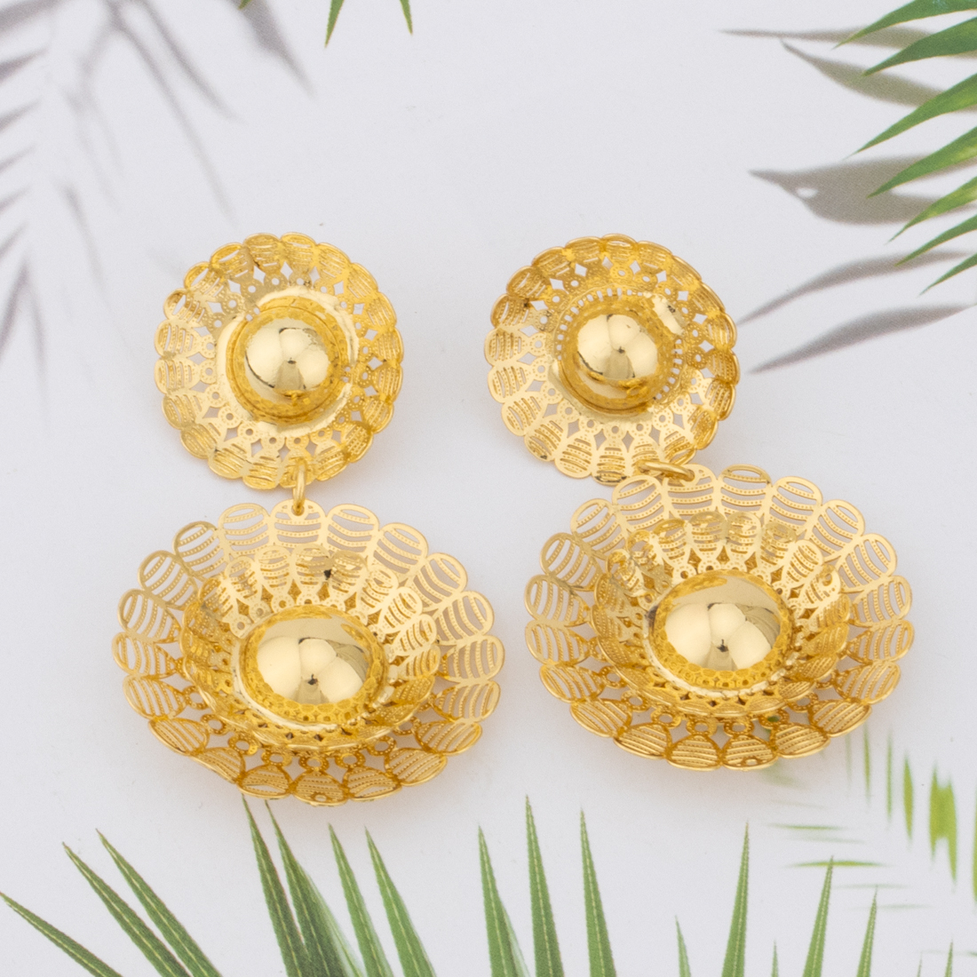 24K Gold Flower Jewelry Set fo - Men'S Accessories Dubai recension och pris
