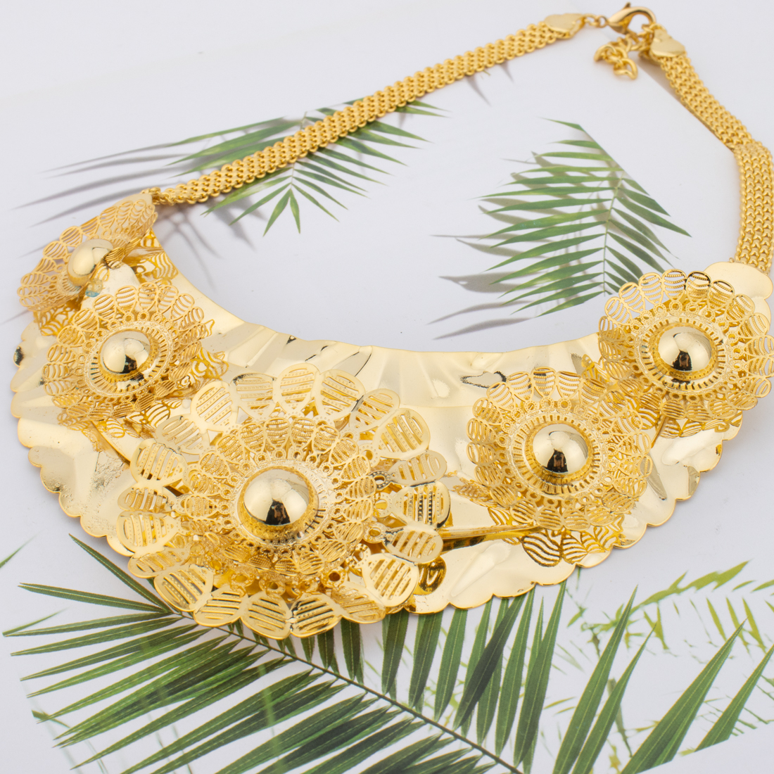 24K Gold Flower Jewelry Set fo - Men'S Accessories Dubai recension och pris