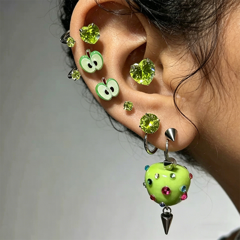 Novelty Green Apple Copper Ear - Men Accessories Aesthetic recension och pris