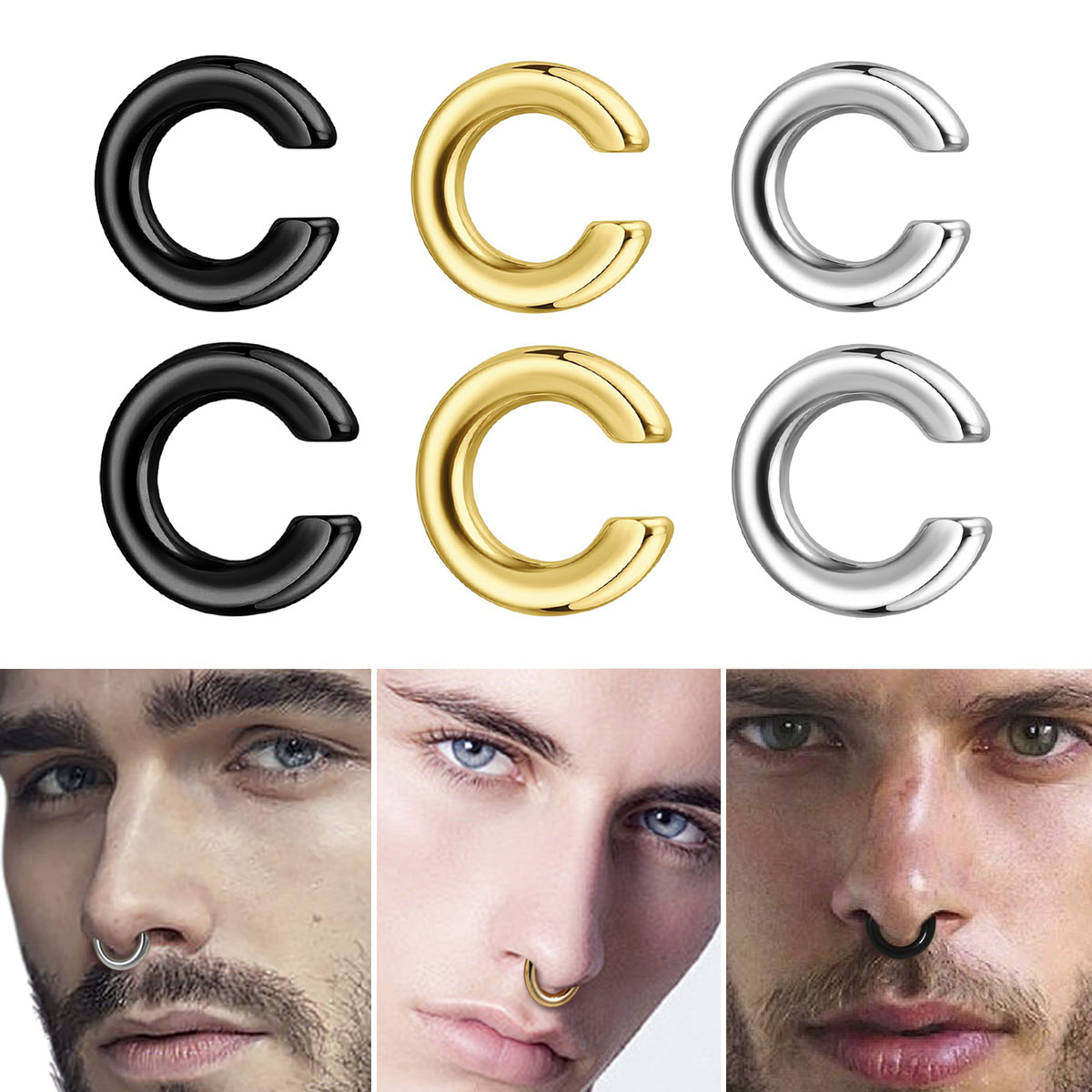 1pc Exaggerated c-Shaped Non-P - Men Accessories Earrings recension och pris