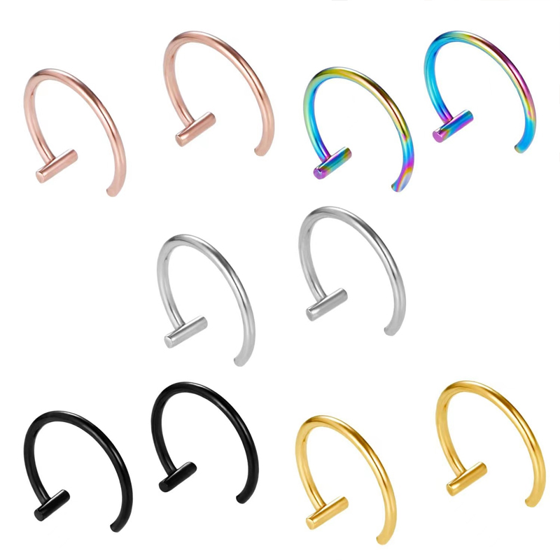 18G Surgical Steel Lip Ring Ha - Men Accessories Earrings recension och pris