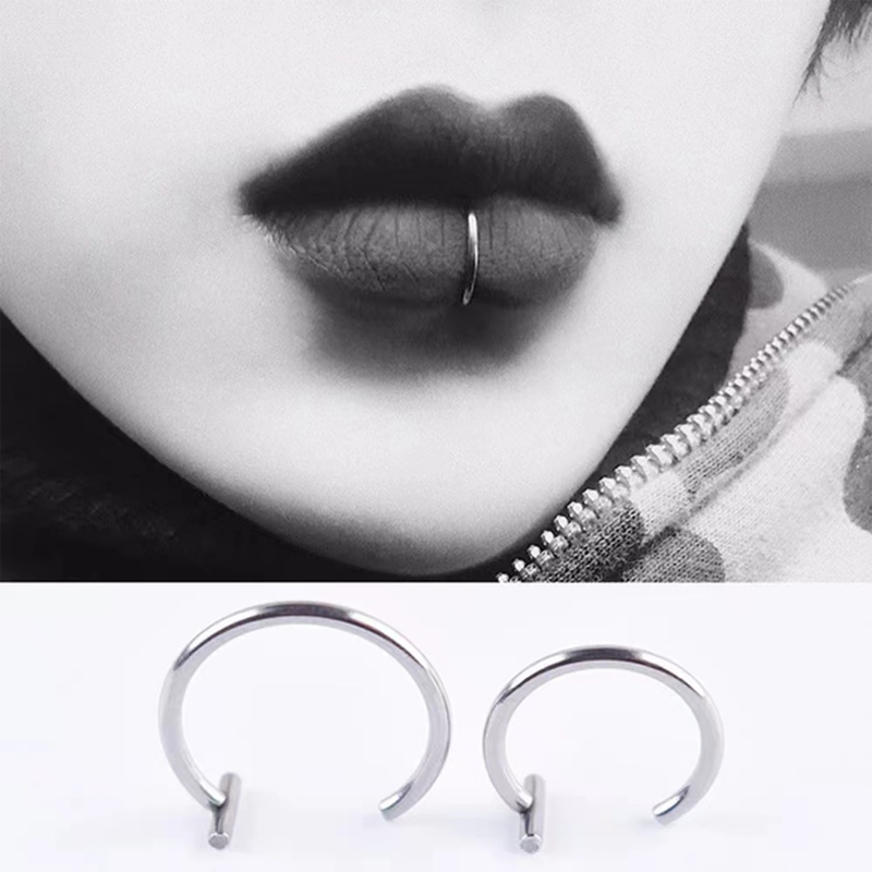 18G Surgical Steel Lip Ring Ha - Men Accessories Earrings recension och pris
