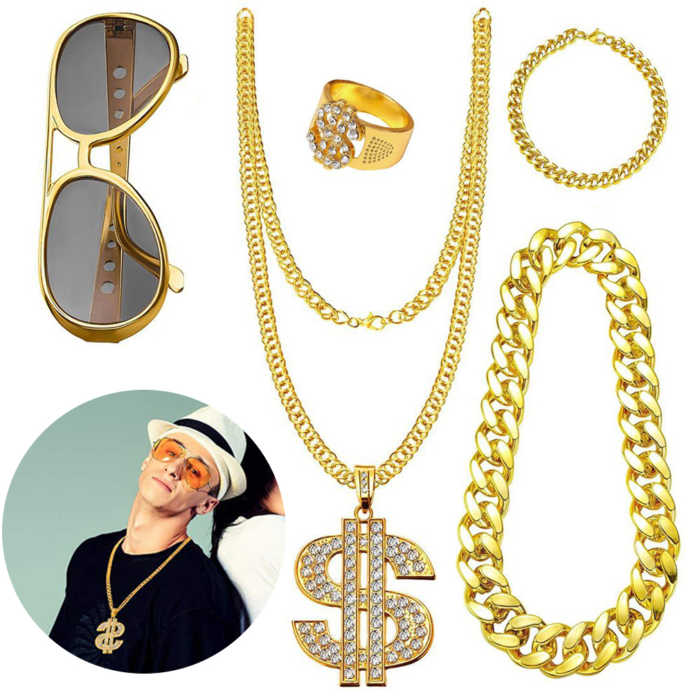 80s 90s Hip Hop Costume Kit fo - Men'S Accessories In The 90S recension och pris