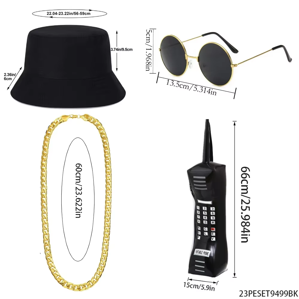 PESENAR 90s Retro Hip Hop Cost - Men'S Accessories In The 90S recension och pris