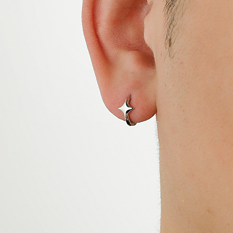 1PCS Gothic Silver Color Star  - Men Accessories Aesthetic recension och pris