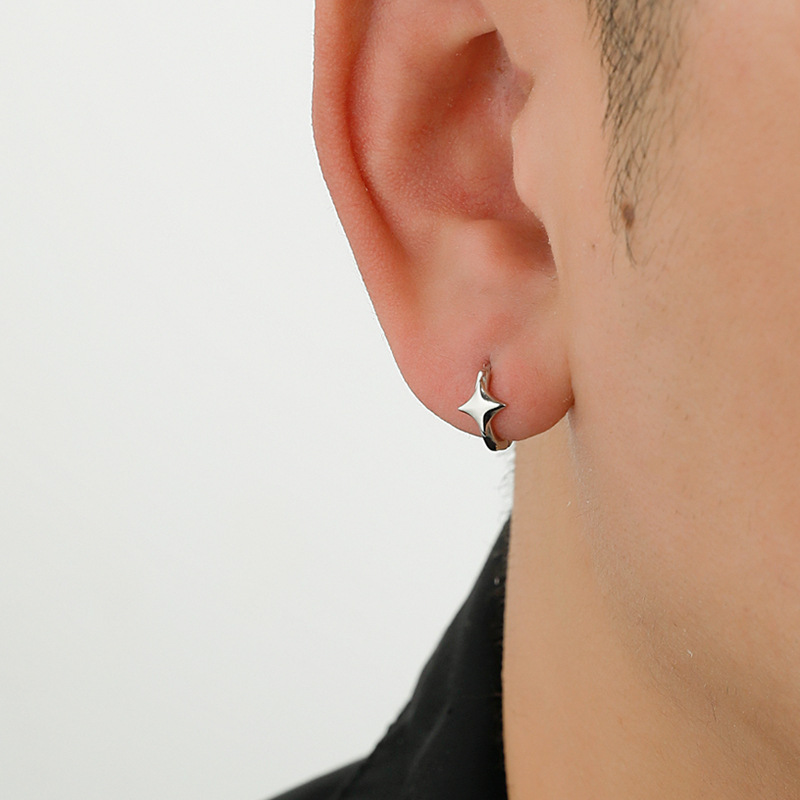 1PCS Gothic Silver Color Star  - Men Accessories Aesthetic recension och pris