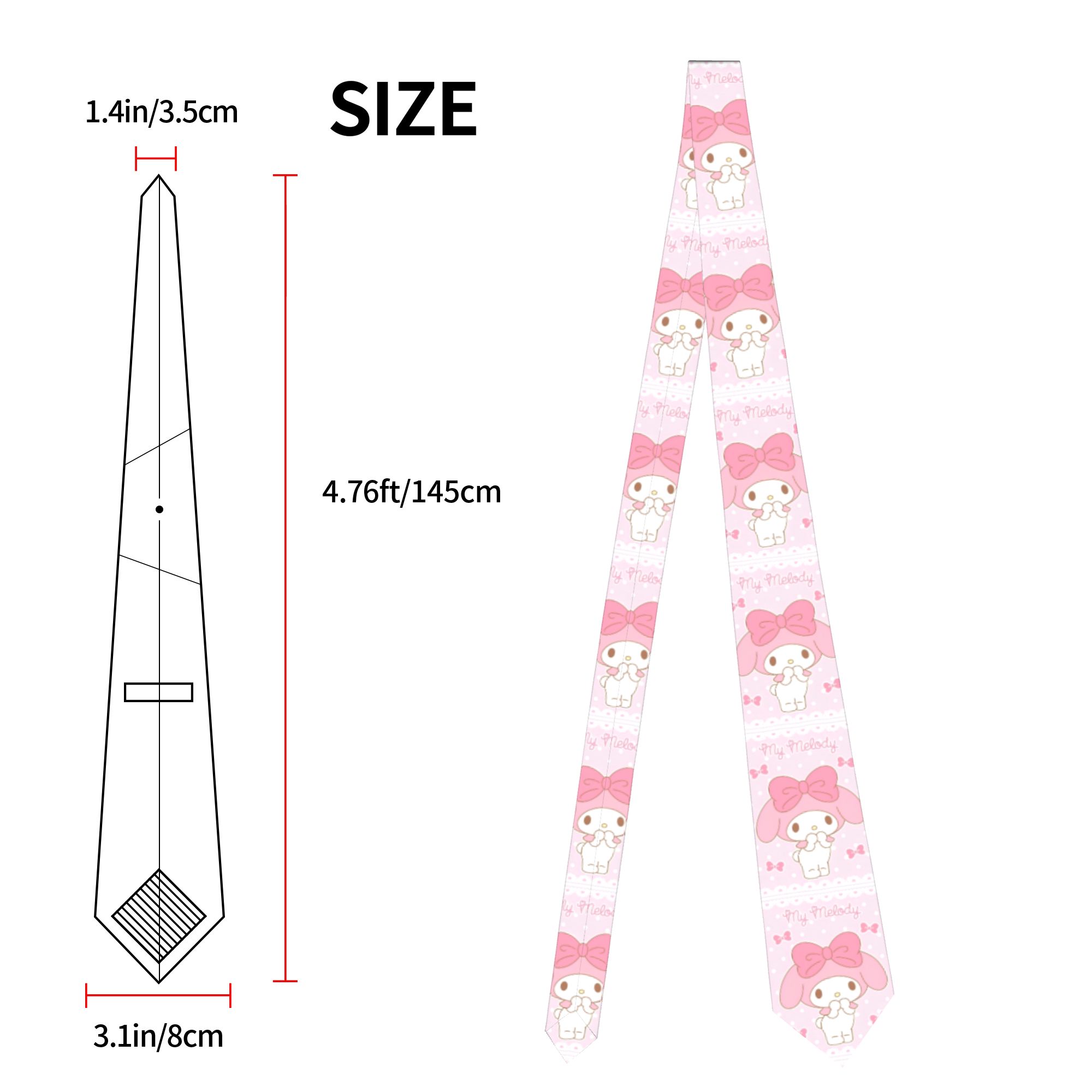 Kawaii My Melody  Neckties Uni - Men Accessories Aesthetic recension och pris